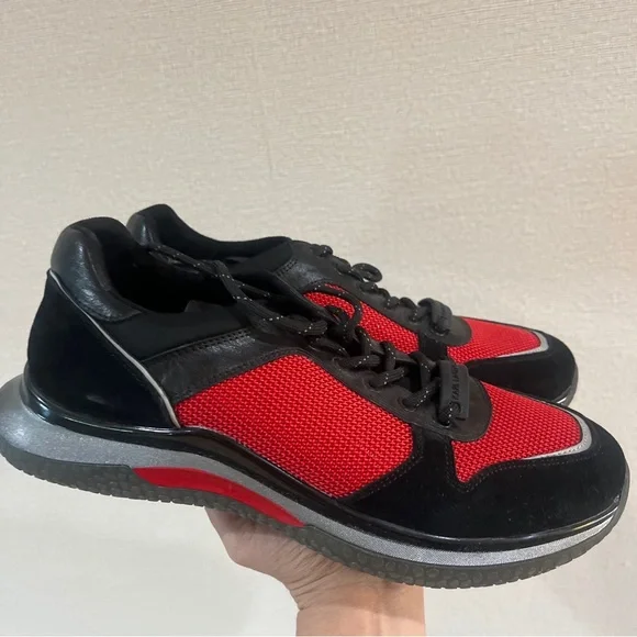 Karl Lagerfeld Paris Mesh Neoprene LF 9S8479 Size 8 , 41D Red Black Shoes Nwob - Picture 4 of 8